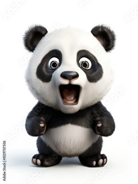 Fototapeta the AI Image Generator, 3d cartoon Cute Panda