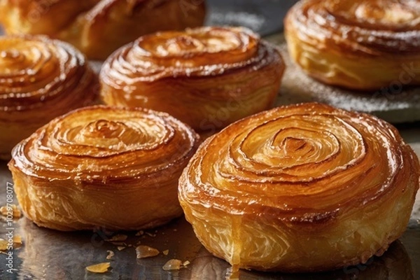 Fototapeta a close up of kouign amann pastry