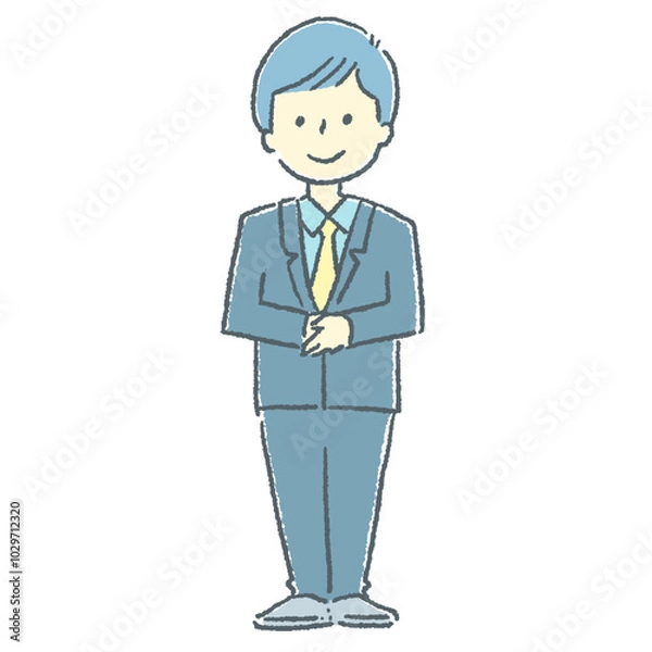 Fototapeta 立っているビジネスマンの素材イラスト