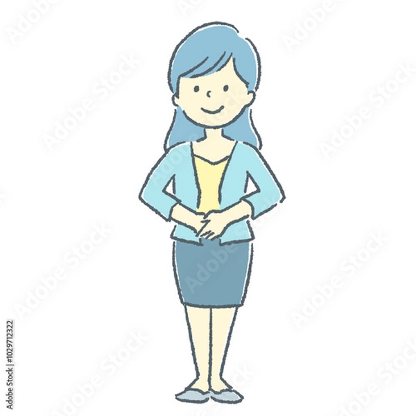 Fototapeta 立っているビジネスウーマンの素材イラスト