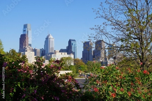 Fototapeta A view over Philadelphia, USA.