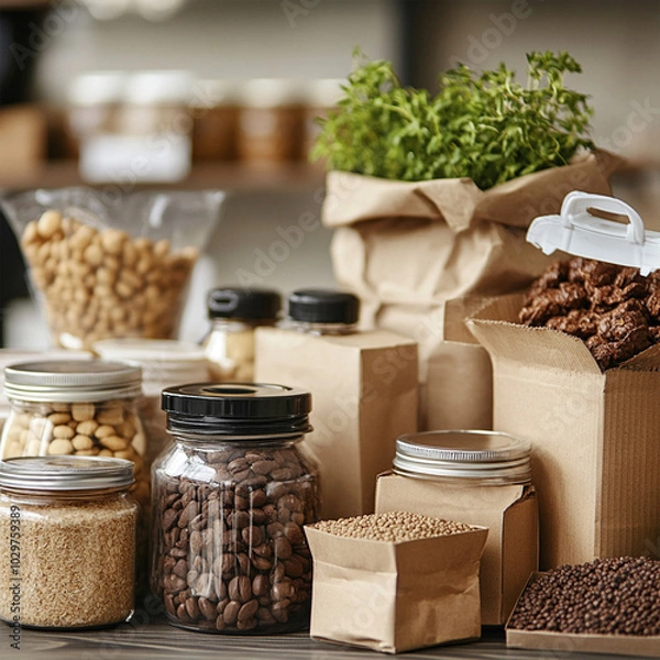 Fototapeta Sustainable Grocery Packing: Reusable Solutions