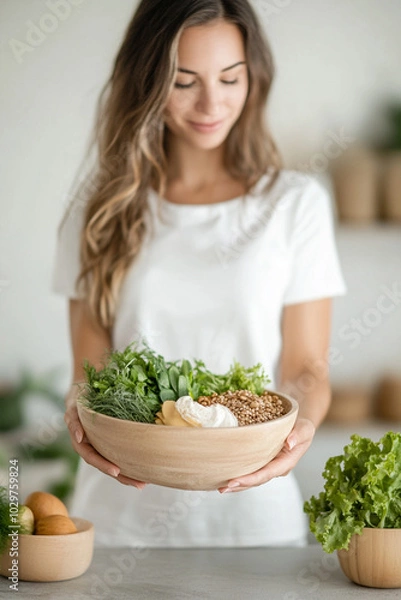 Fototapeta Wholesome Buddha Bowl: Fresh and Flavorful