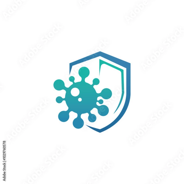 Obraz Shield anti virus logo vector design
