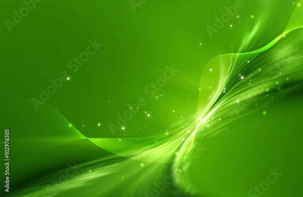 Obraz Green abstract background with mesh and curled shape and glittering effect