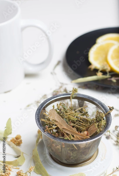 Obraz Linden and thyme tea 