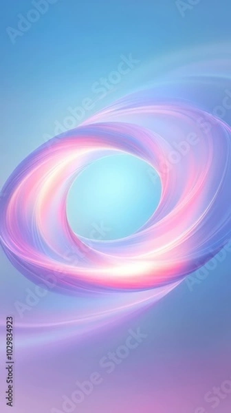 Obraz A colorful, swirling circle of light and color. The circle is surrounded by a blue background. The colors are bright and vibrant, creating a sense of energy and movement. The image is abstract