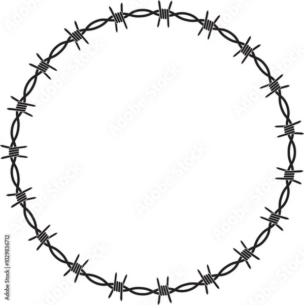Obraz Barbed Wire Design Elements Curve Circle frame