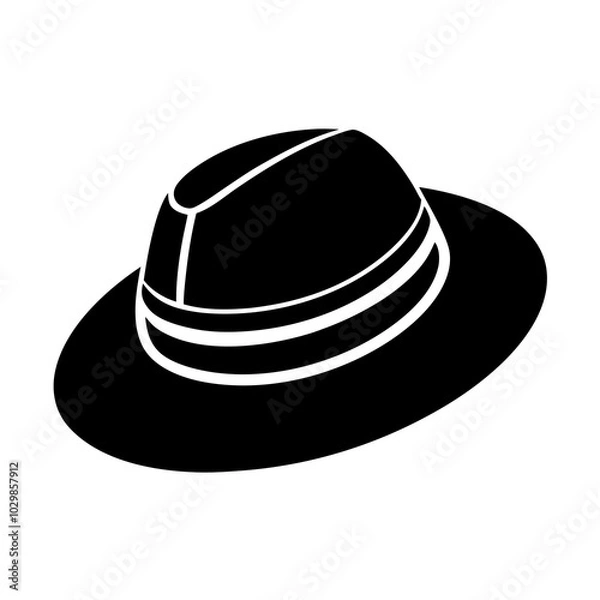 Obraz black hat isolated on white background