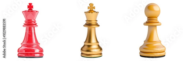 Fototapeta Chess Pieces on Transparent Background