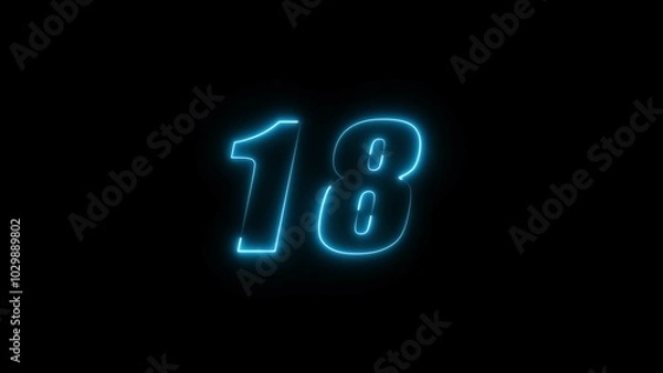 Fototapeta  Neon countdown timer number illustration.