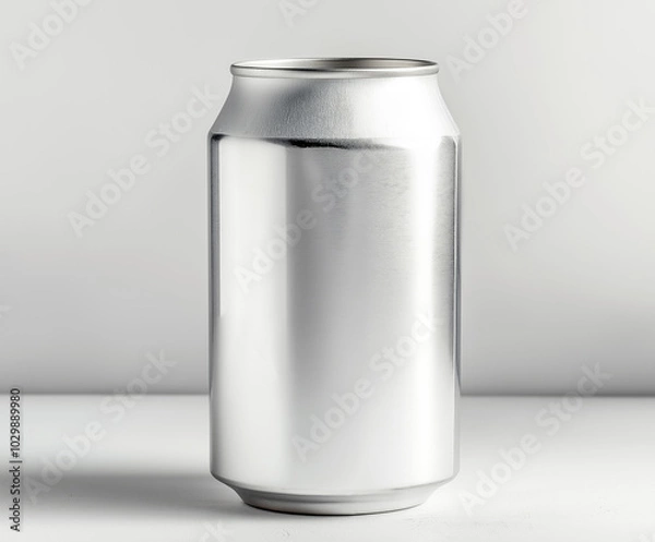 Fototapeta A can of soda is sitting on a table
