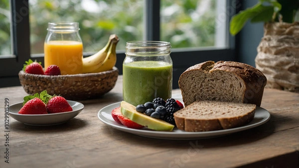 Obraz Fresh breakfast with bread