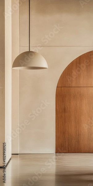 Fototapeta Elegant interior featuring a minimalist design with natural light and wooden accents