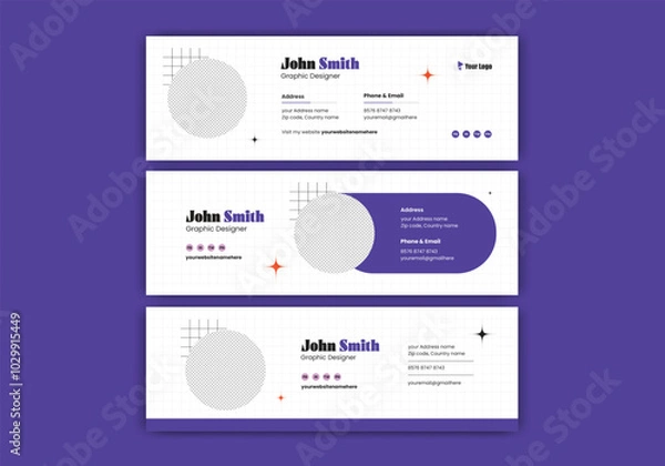 Fototapeta Flat and Modern corporate creative Email signature web template for business purposes.