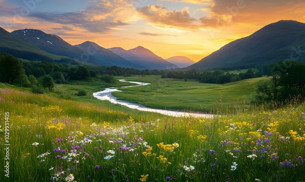Fototapeta Stunning Nature Landscapes: Mountains, Forests, Oceans, and Serene Vistas.