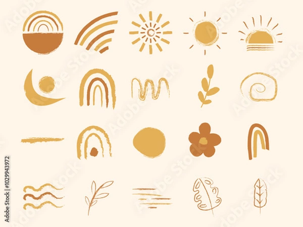 Fototapeta Hand drawn boho design