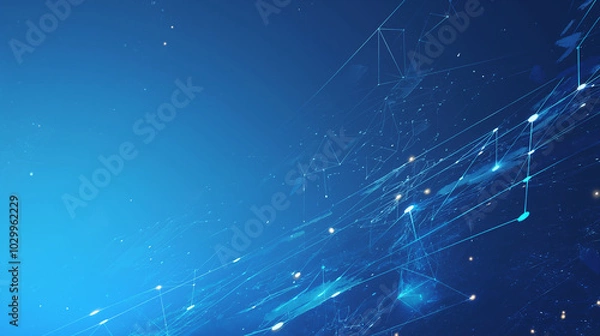 Fototapeta Abstract digital connections showcasing data and blockchain technology, emphasizing the innovative and transformative nature of modern networks. This composition captures the essence of interconnected