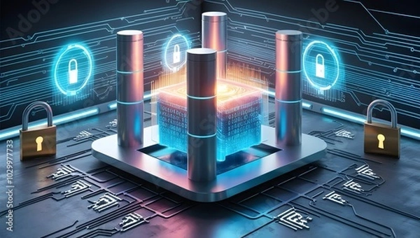 Fototapeta Advanced Cyber security Strategies to Secure Your Data