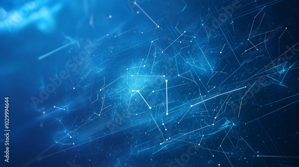 Fototapeta Abstract digital connections showcasing data and blockchain technology, emphasizing the innovative and transformative nature of modern networks. This composition captures the essence of interconnected