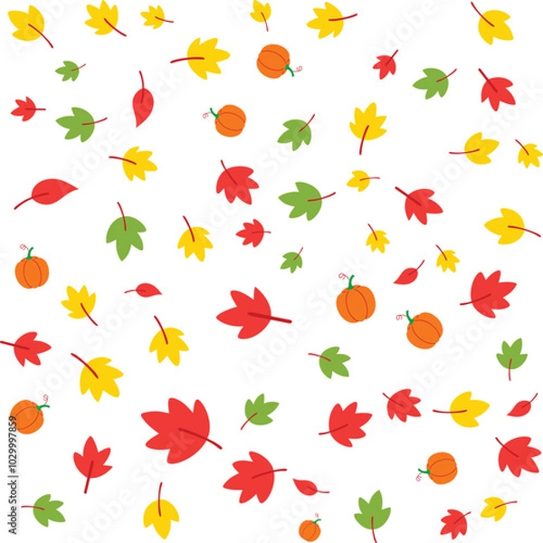 Fototapeta Cozy Autumn Leaves Pattern