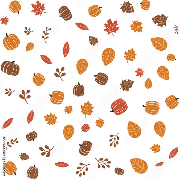 Fototapeta seamless pattern with autumn leaves