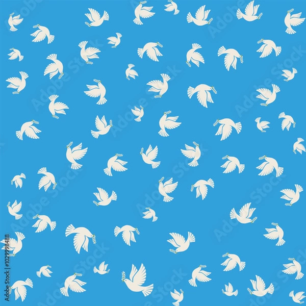 Obraz Minimalist Flying White Doves Pattern
