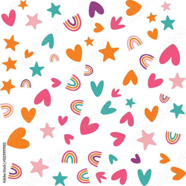 Obraz Kids Doodle shape pattern