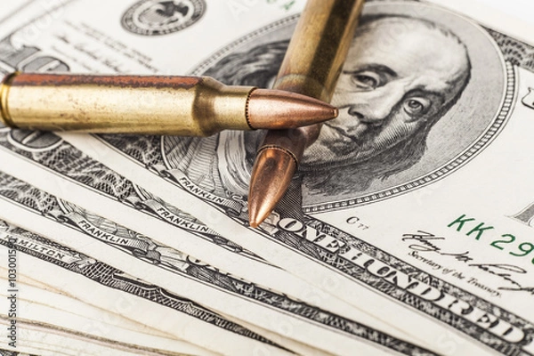 Obraz Two Bullets on Dollars