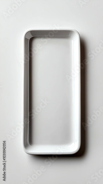 Fototapeta Rectangular white serving tray.