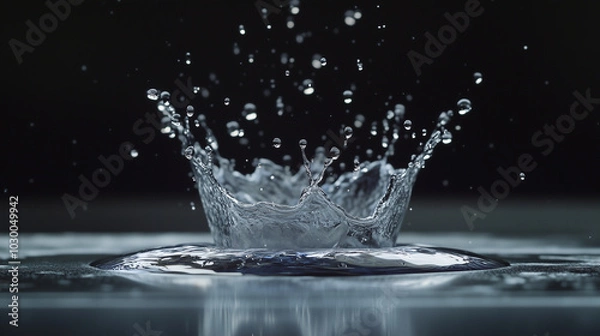 Fototapeta Crystal Clear Water Droplets Splashing in Slow Motion