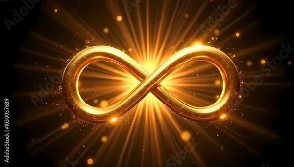 Obraz 黄金に輝く無限大マーク