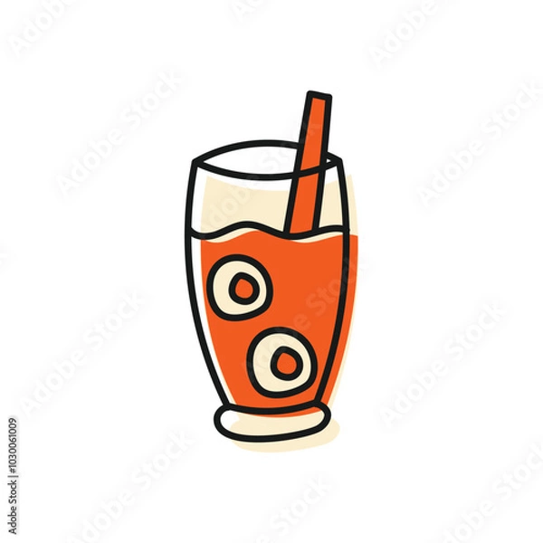 Fototapeta Blood drink hand draw doodle vector icon