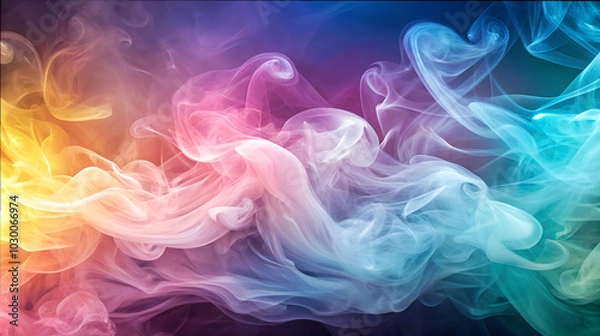 Fototapeta Delicate swirls of vibrant hues meld seamlessly, creating a mesmerizing and abstract gradient perfect for artistic backgrounds, design projects, and visual elements that evoke movement.