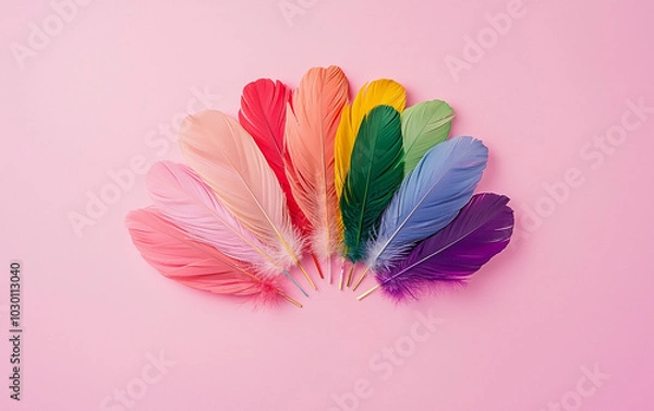 Fototapeta feathers on solid background