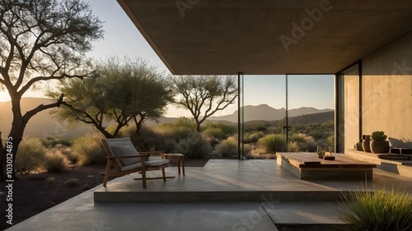 Fototapeta Ai-Generated Image of Modern House in The Nature