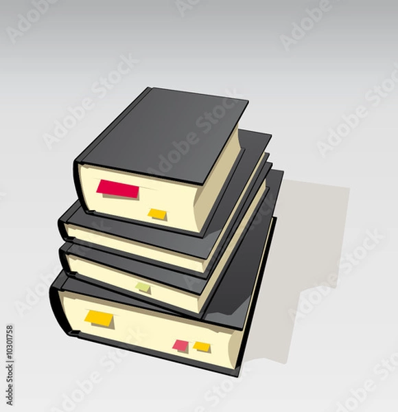 Fototapeta study books with bookmarks