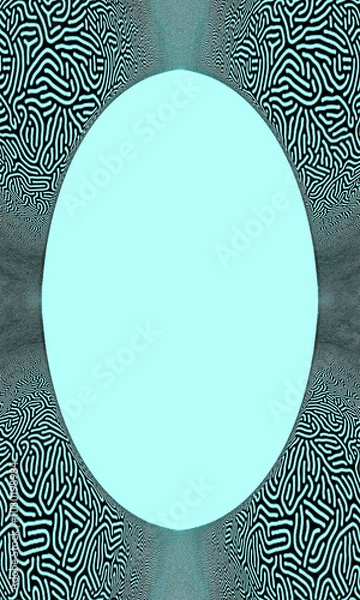 Fototapeta Bright vertical black frame on turquoise background, place for text, halloween, banner, rainbow border. Christmas lights.