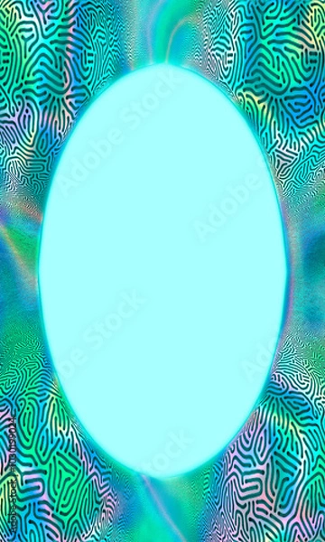 Fototapeta Bright vertical rainbow frame on turquoise background, place for text, halloween, banner, rainbow border. Christmas lights.