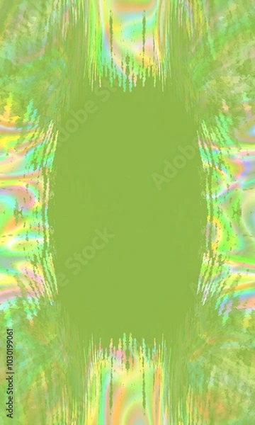 Fototapeta Bright vertical rainbow frame on yellow-green background, place for text, halloween, banner, rainbow border. Christmas lights.