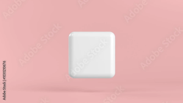 Fototapeta White application square icon on a pink background
