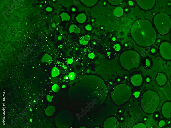 Obraz green abstract background with bubbles