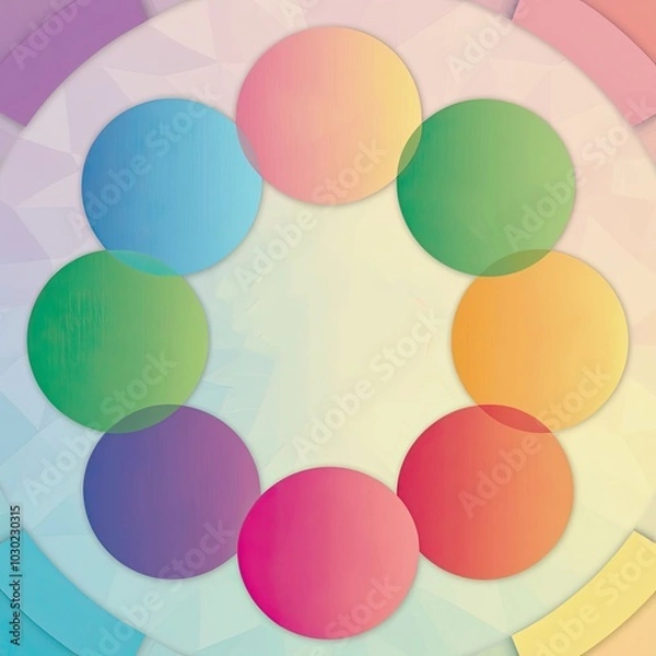 Obraz Colorful Circle Diagram with Seven Elements