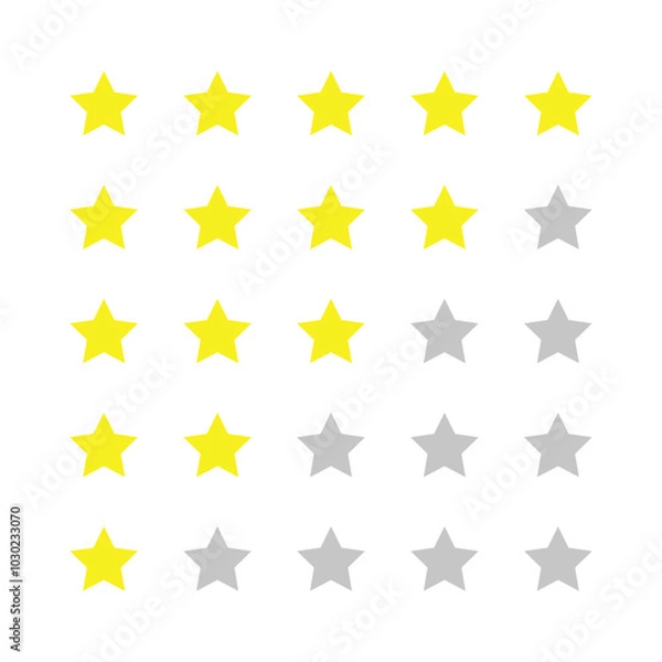 Fototapeta stars rating or review stars set icon vector