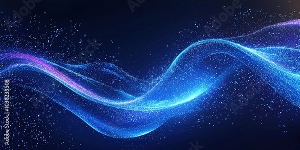 Fototapeta Captivating Glowing Wave of Energy Sweeping Across the Digital Landscape