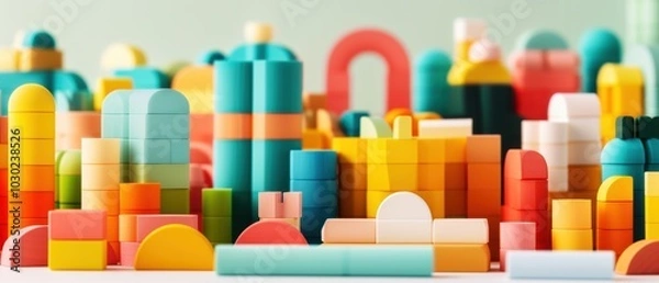 Fototapeta Vibrant Modular Design Blocks for Creative Projects