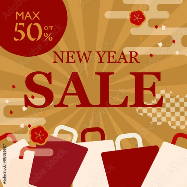 Obraz 豪華な新年セールのバナー