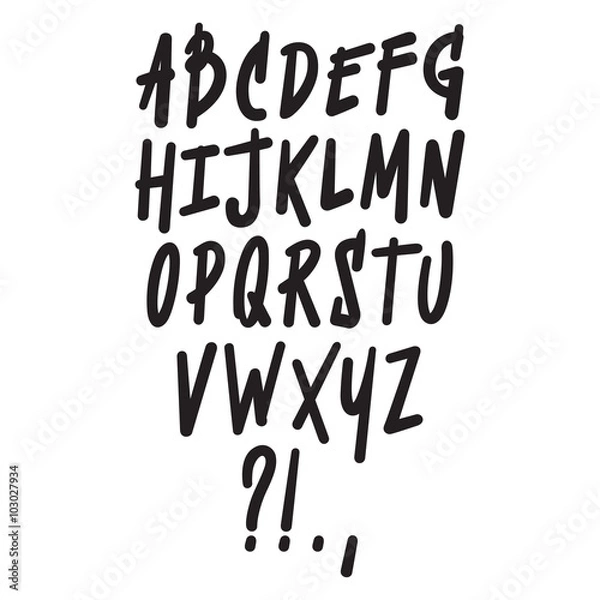 Fototapeta dynamic hand drawn font