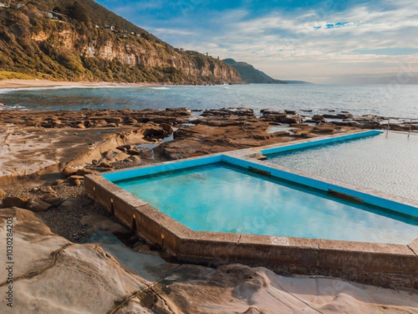Fototapeta Ocean rock pool and beach