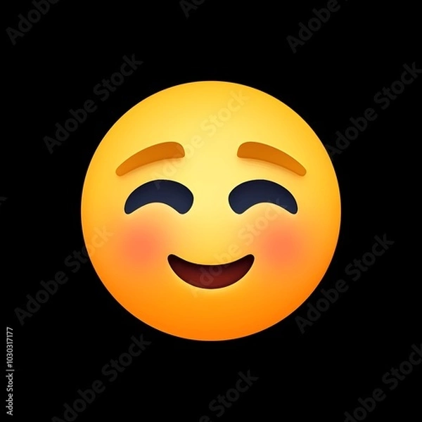 Fototapeta Blushing Smiley Emoji

